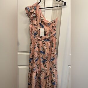 Eesome Pink Asymmetrical Pleated Sundress​